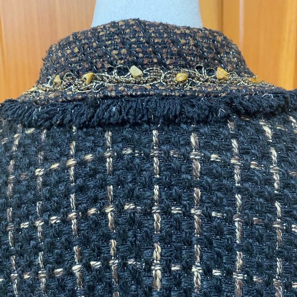 Chico’s Metallic Gold Tweed Blazer - Picture 5 of 6